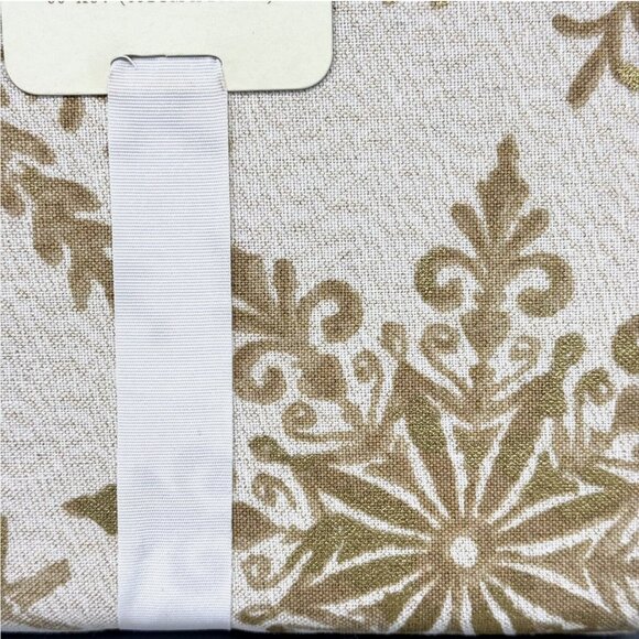 Cynthia Rowley Ornate Gold Snowflake Tablecloth 60x104 Sparkle Christmas Holiday - Picture 6 of 13